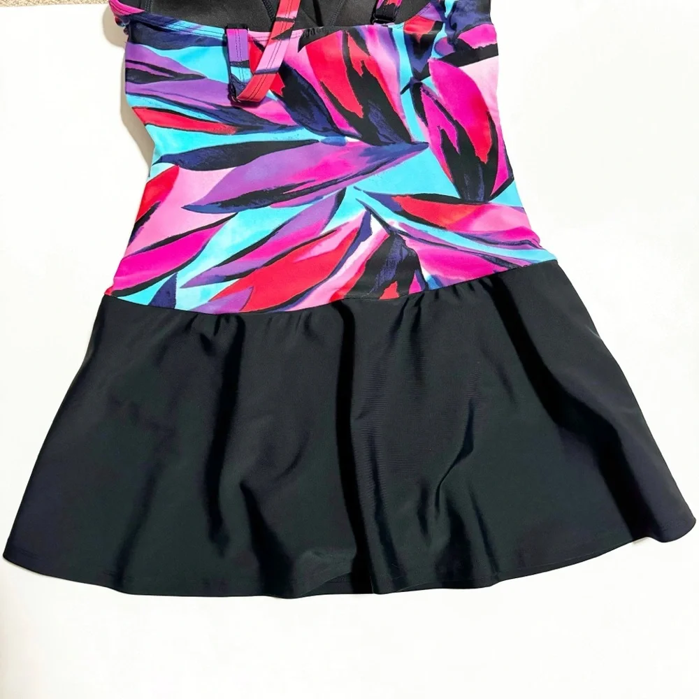 Venus Tropical Floral Palm Swim Dress